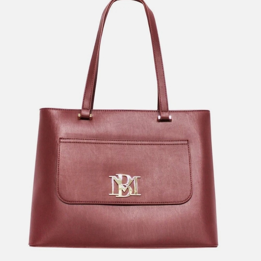 Badgley Mischka Red Vegan Leather Tote Shoulder Bag NWT